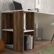 Γραφείο εργασίας Coral Megapap χρώμα λευκό - καρυδί 140x60x75εκ.