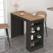 Τραπέζι μπαρ Monaco Megapap χρώμα ανθρακί - sapphire oak 120x51,6x101,8εκ.