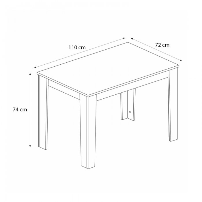 Τραπέζι Darlen Megapap χρώμα ανθρακί - sapphire oak 110x72x74εκ.