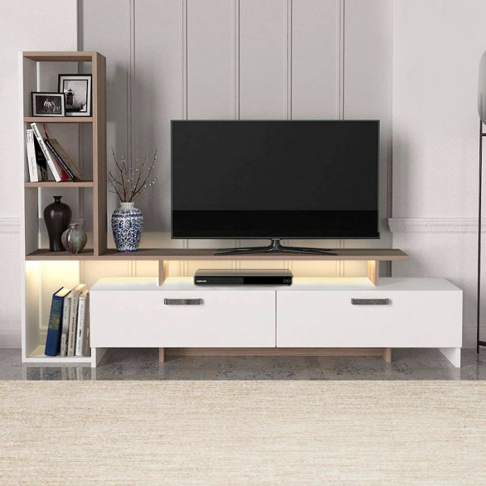 Σύνθεση τηλεόρασης Simal Megapap με LED χρώμα λευκό - cordoba 168,2x31,3x120εκ.