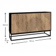 Μπουφές Themis Megapap χρώμα μαύρο - sapphire oak 150x35x83,6εκ.