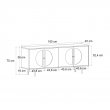 Μπουφές Aureta Megapap χρώμα λευκό - sapphire oak 180x45x75εκ.