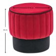 Σκαμπώ Rose Megapap βελούδινο χρώμα κόκκινο 40x40x40εκ.