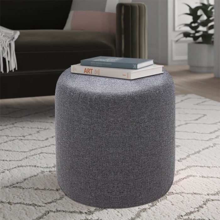Σκαμπώ Silindir Megapap υφασμάτινο χρώμα γκρι 40x40x40εκ. Σκαμπώ Silindir Megapap υφασμάτινο χρώμα γκρι 40x40x40εκ.