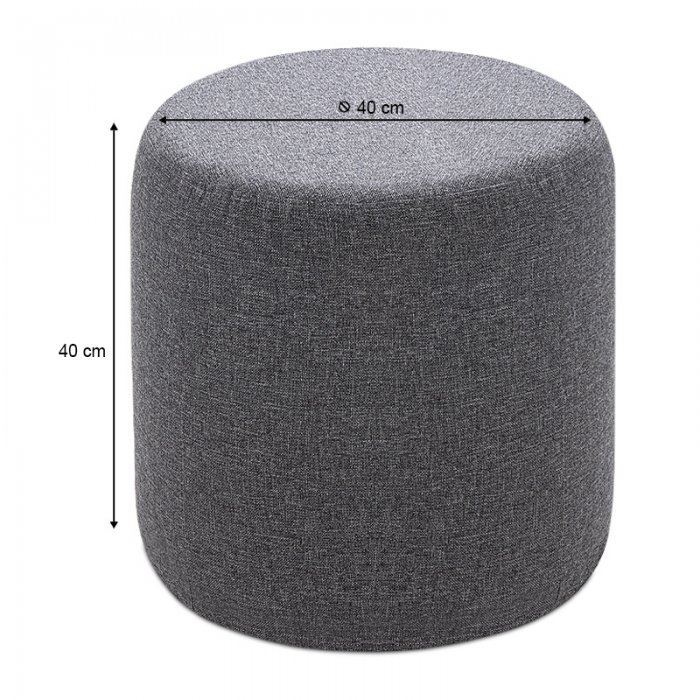 Σκαμπώ Silindir Megapap υφασμάτινο χρώμα γκρι 40x40x40εκ. Σκαμπώ Silindir Megapap υφασμάτινο χρώμα γκρι 40x40x40εκ.
