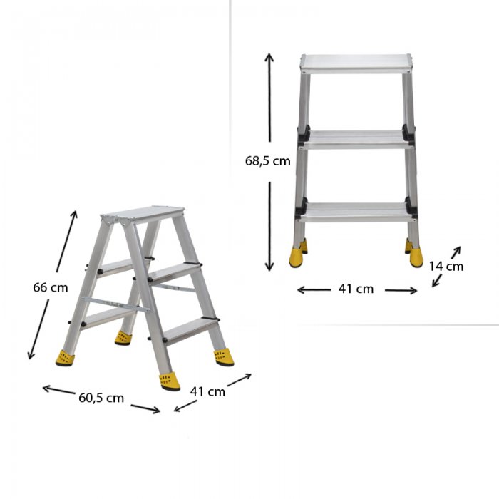 Σκάλα Double Step Perilla αλουμινίου 3+3 σκαλοπάτια 62εκ. Σκάλα Double Step Perilla αλουμινίου 3+3 σκαλοπάτια 62εκ.