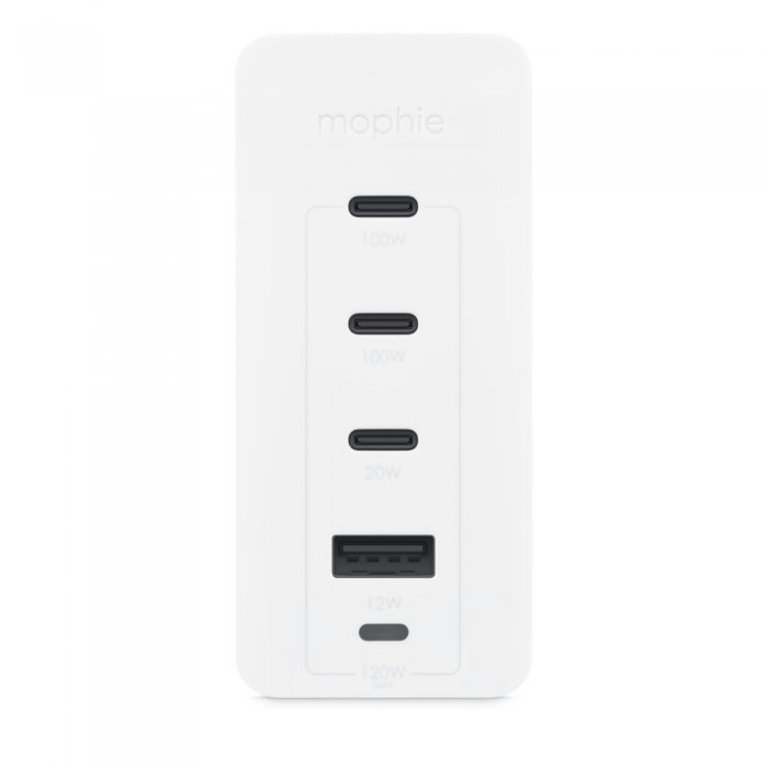 Mophie Speedport 120W 3xUSB-C PD 1xUSB-A GaN Fast Wall Charger Οικιακός φορτιστής 4 θυρών ταχείας φόρτισης ισχύος 120W (λευκός) (409909309)