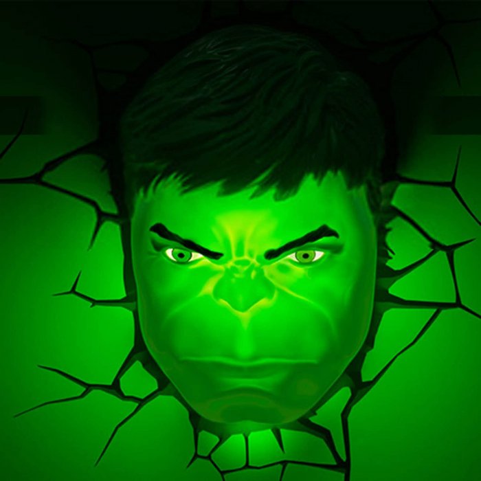 3D Light FX – 3DL – Marvel Hulk Face 3D Deco Light