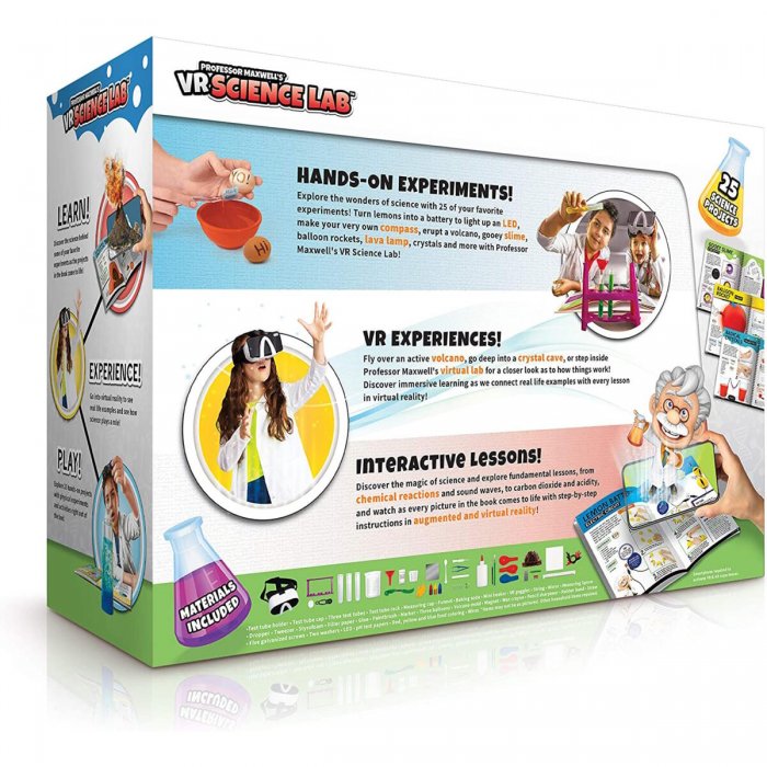 Abacus Brands VR Science Lab Επιστημονικό σετ εικονικής πραγματικότητας του καθηγητή Maxwell – Πλήρης Αγγλική Έκδοση – Περιλαμβάνει Γυαλιά VR