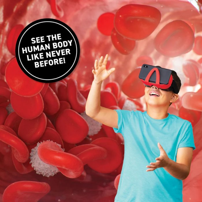 Abacus Brands VR Giftbox Human Body! Σετ εικονικής πραγματικότητας – Πολυτελές Σετ Δώρου Για ηλικίες 8 ετών και άνω – Περιλαμβάνει Γυαλιά VR