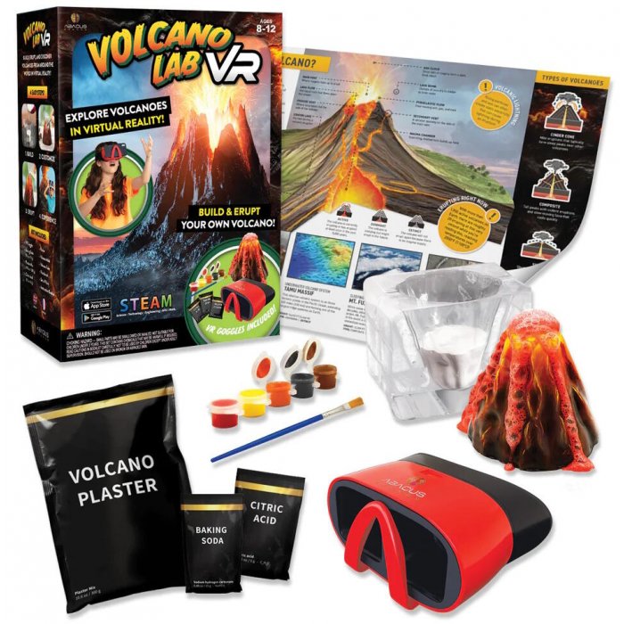 Abacus Brands STEAM Volcano Lab VR Επιστημονικό σετ εικονικής πραγματικότητας – Πλήρης Αγγλική Έκδοση – Περιλαμβάνει Γυαλιά VR