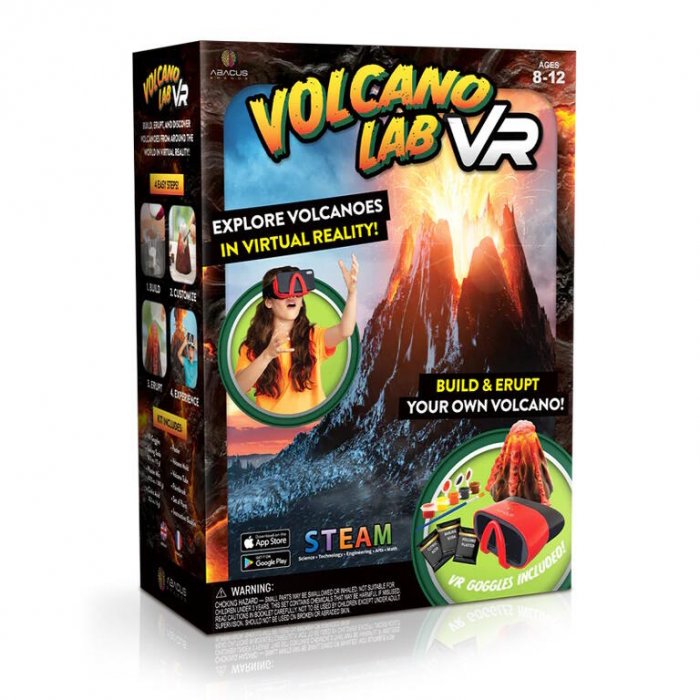 Abacus Brands STEAM Volcano Lab VR Επιστημονικό σετ εικονικής πραγματικότητας – Πλήρης Αγγλική Έκδοση – Περιλαμβάνει Γυαλιά VR