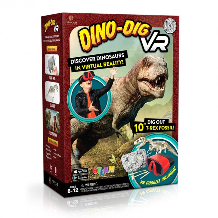 Abacus Brands Dino Dig VR Επιστημονικό σετ εικονικής πραγματικότητας – Πλήρης Ελληνική Έκδοση – Περιλαμβάνει Γυαλιά VR