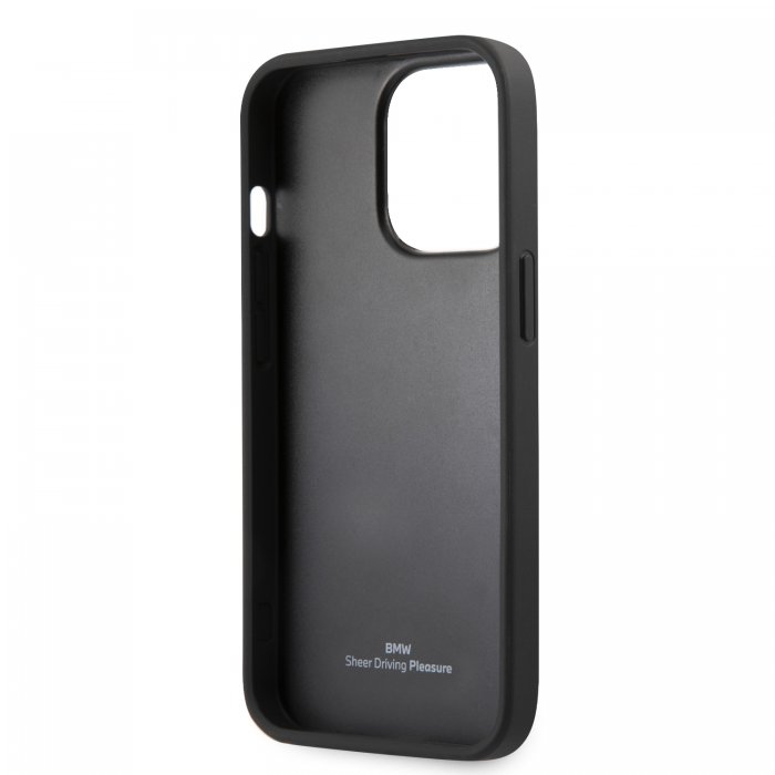 BMW Leather Black Curve Perforated Design Back Cover Θήκη προστασίας από δερματίνη – iPhone 13 Pro (Μαύρο)