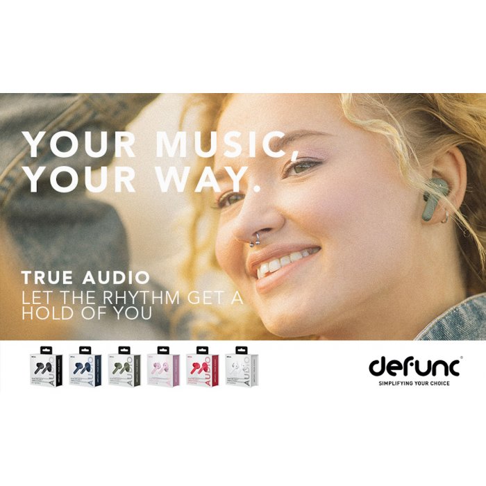 Defunc TRUE AUDIO Bluetooth 5.3 Ασύρματα True Wireless Ακουστικά με θήκη (πράσινο)