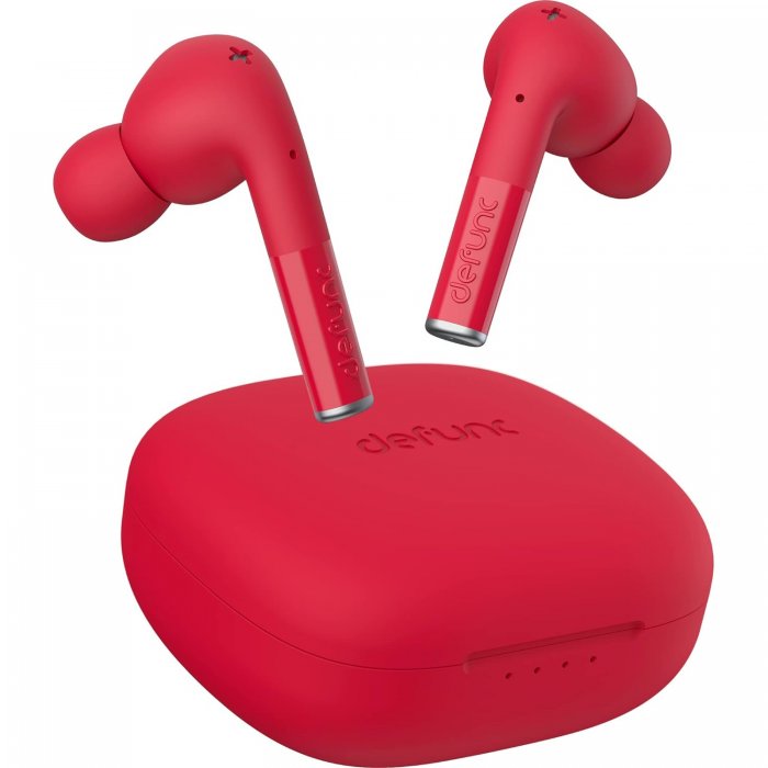 Defunc TRUE ENTERTAINMENT Bluetooth 5.2 Ασύρματα True Wireless Ακουστικά με θήκη (κόκκινο)