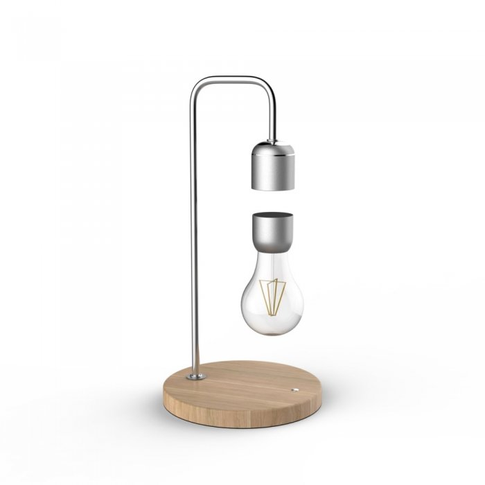 Designnest® Levitating Light Bulb |Table Lamp| Μαγνητικό αιωρούμενο επιτραπέζιο φωτιστικό (ασημί)