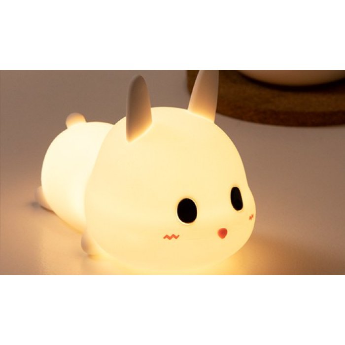 Designnest® Meng Rabbit Night Lamp Κουνελάκι Φωτιστικό νυκτός από μαλακή σιλικόνη με χρονοδιακόπτη