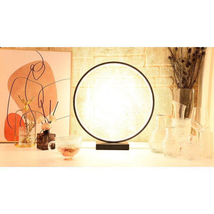 Designnest Round Table Lamp |Heng| Σφαιρική διακοσμητική λάμπα διαμέτρου 35 εκατοστών με ροοστάτη (Μαύρο)