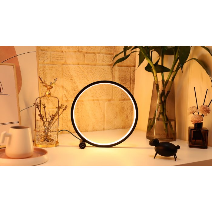 Designnest Round Table Lamp |Heng| Touch Σφαιρική διακοσμητική λάμπα διαμέτρου 25 εκατοστών με ροοστάτη αφής (Μαύρο)