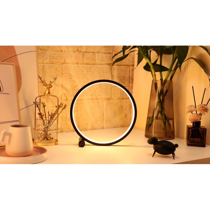 Designnest Round Table Lamp |Heng| Touch Σφαιρική διακοσμητική λάμπα διαμέτρου 25 εκατοστών με ροοστάτη αφής (Μαύρο)