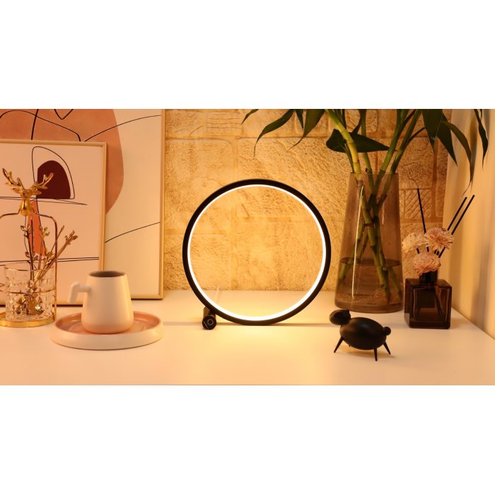 Designnest Round Table Lamp |Heng| Touch Σφαιρική διακοσμητική λάμπα διαμέτρου 25 εκατοστών με ροοστάτη αφής (Μαύρο)