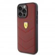 Ferrari Leather Stitched Lines – Θήκη προστασίας για iPhone 15 Pro Max (Red – FEHCP15XRDUR)