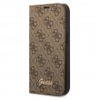 Guess “4G Logo Collection” Script Metal Logo Θήκη προστασίας από δερματίνη τύπου folio – iPhone 14 Plus (Καφέ)