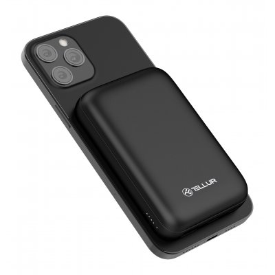 Tellur Compact Pro WPD101 Μαγνητικό Φορητό Power Bank 10.000mAh σε μαύρο χρώμα (TLL158381)