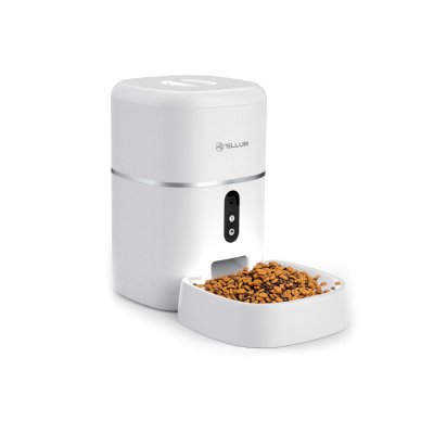 Tellur Smart WiFi Pet Feeder 4L & UltraHD Camera Έξυπνη τηλεχειριζόμενη WiFi Ποτίστρα/ταΐστρα 4 λίτρων Γάτας/Σκύλου με ενσωματωμένη κάμερα σε χρώμα λευκό