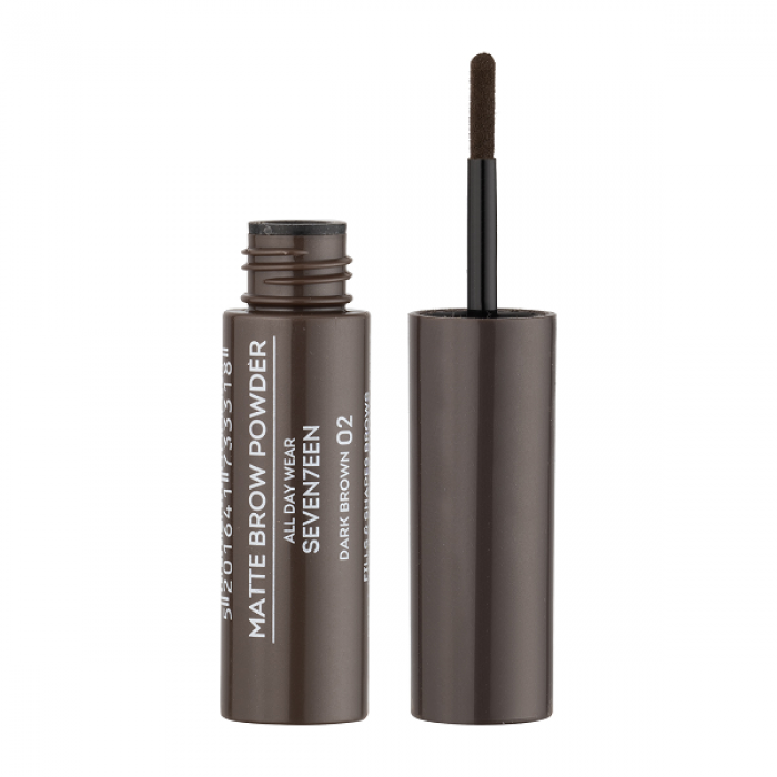 Μάσκαρα φρυδιών Seventeen Matte Brow Powder All Day Wear 02 Dark Brown 1g