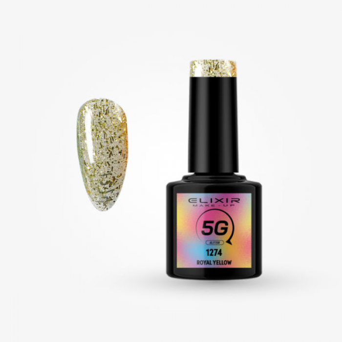 Elixir Make Up Semigel 5G Glitter 1274 Royal Yellow 8ml