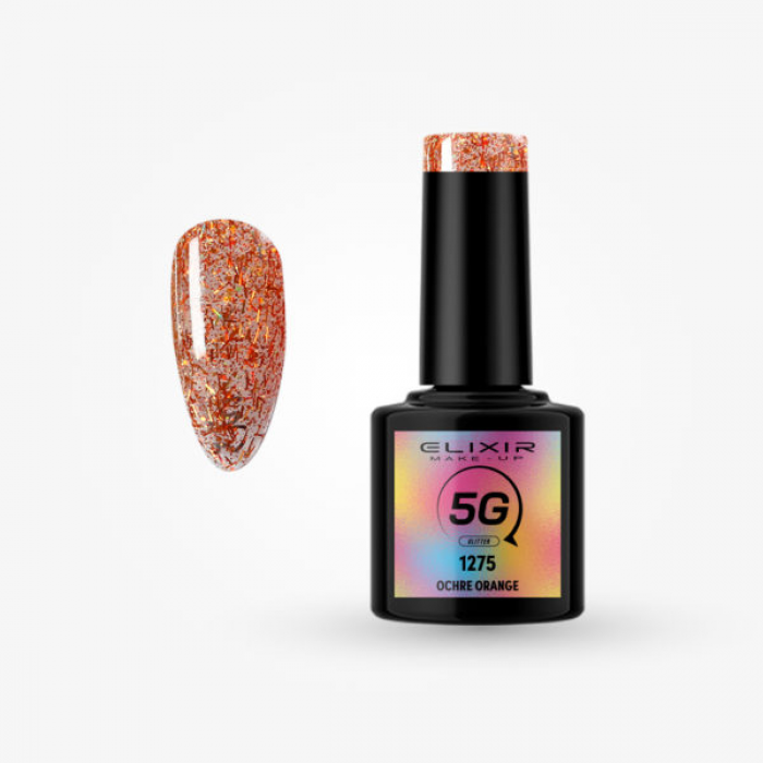 Elixir Make Up Semigel 5G Glitter 1275 Ochre Orange 8ml