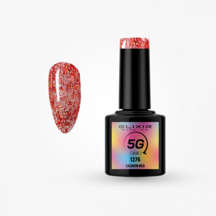 Elixir Make Up Semigel 5G Glitter 1276 Salmon Red 8ml