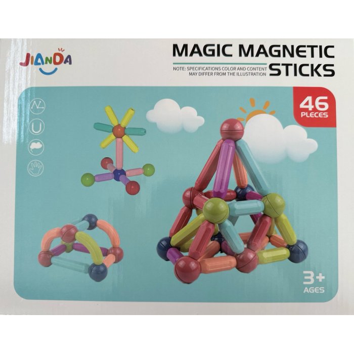 Construction Game With 46 Magnet pieces