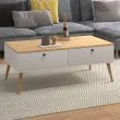 Τραπεζάκι σαλονιού Alis Megapap χρώμα λευκό - oak 110x50x40εκ. Τραπεζάκι σαλονιού Alis Megapap χρώμα λευκό - oak 110x50x40εκ.