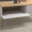 Τραπεζάκι σαλονιού Alis Megapap χρώμα λευκό - oak 110x50x40εκ. Τραπεζάκι σαλονιού Alis Megapap χρώμα λευκό - oak 110x50x40εκ.