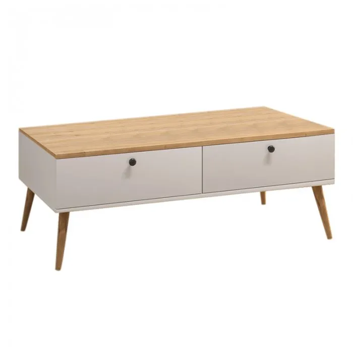 Τραπεζάκι σαλονιού Alis Megapap χρώμα λευκό - oak 110x50x40εκ. Τραπεζάκι σαλονιού Alis Megapap χρώμα λευκό - oak 110x50x40εκ.