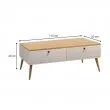 Τραπεζάκι σαλονιού Alis Megapap χρώμα λευκό - oak 110x50x40εκ. Τραπεζάκι σαλονιού Alis Megapap χρώμα λευκό - oak 110x50x40εκ.